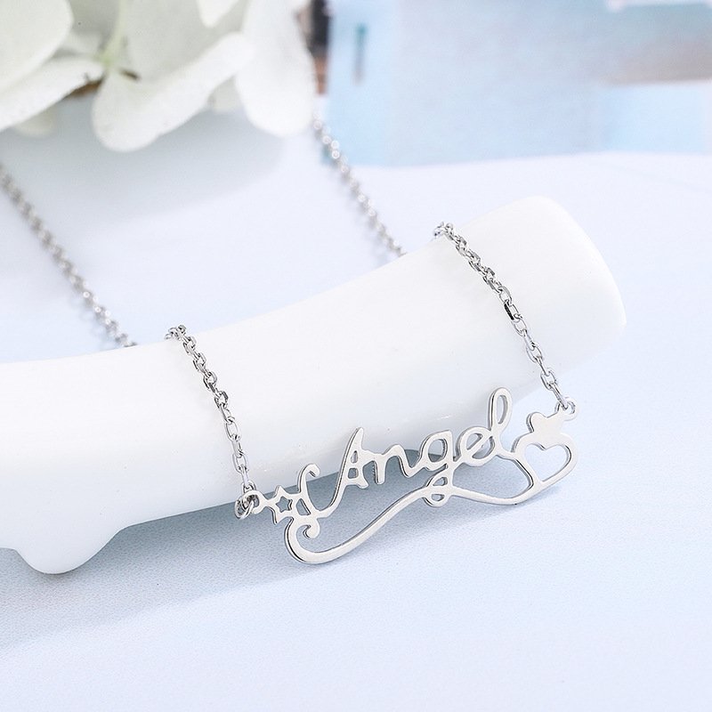 Fall/Winter 2020 new English alphabet sterling silver necklace female S999 sterling silver all-match English pendant clavicle chain