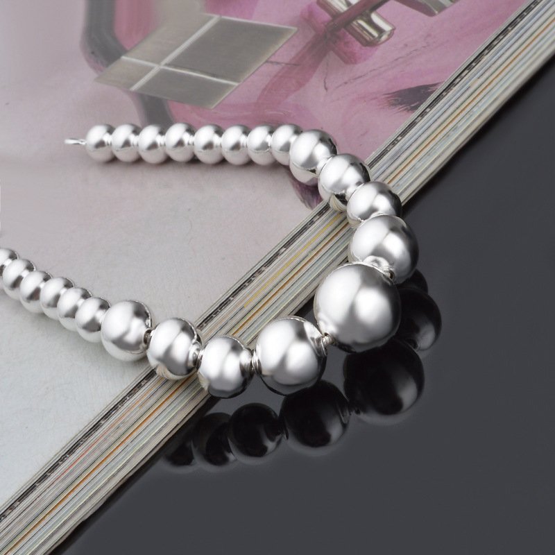 Direct Selling Silver Bracelet Unisex Simple Aperture Round Bead Bracelet Fashion Student Bead Bracelet