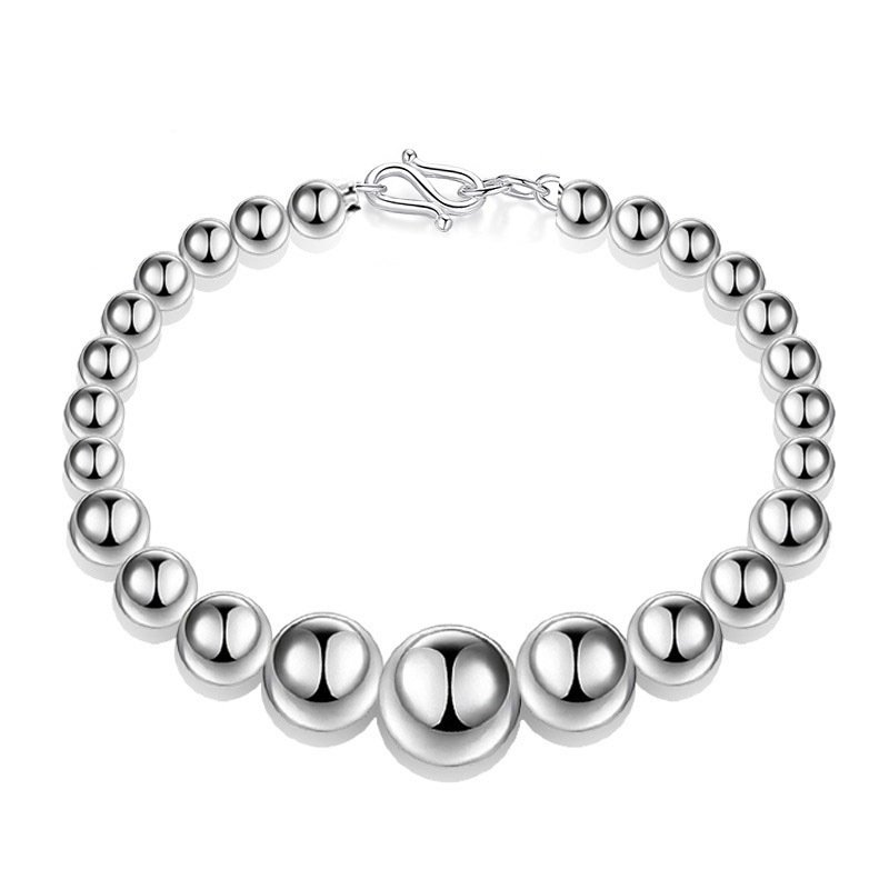 Direct Selling Silver Bracelet Unisex Simple Aperture Round Bead Bracelet Fashion Student Bead Bracelet