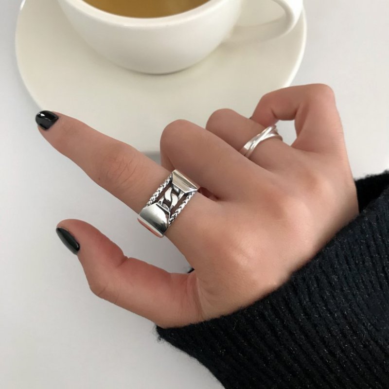 925 sterling silver ring simple temperament wild retro ring