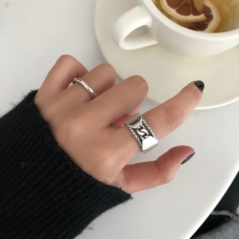 925 sterling silver ring simple temperament wild retro ring