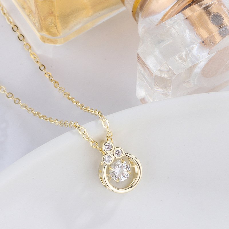 999 sterling silver water drop smart necklace female high-quality temperament clavicle chain beating heart pendant