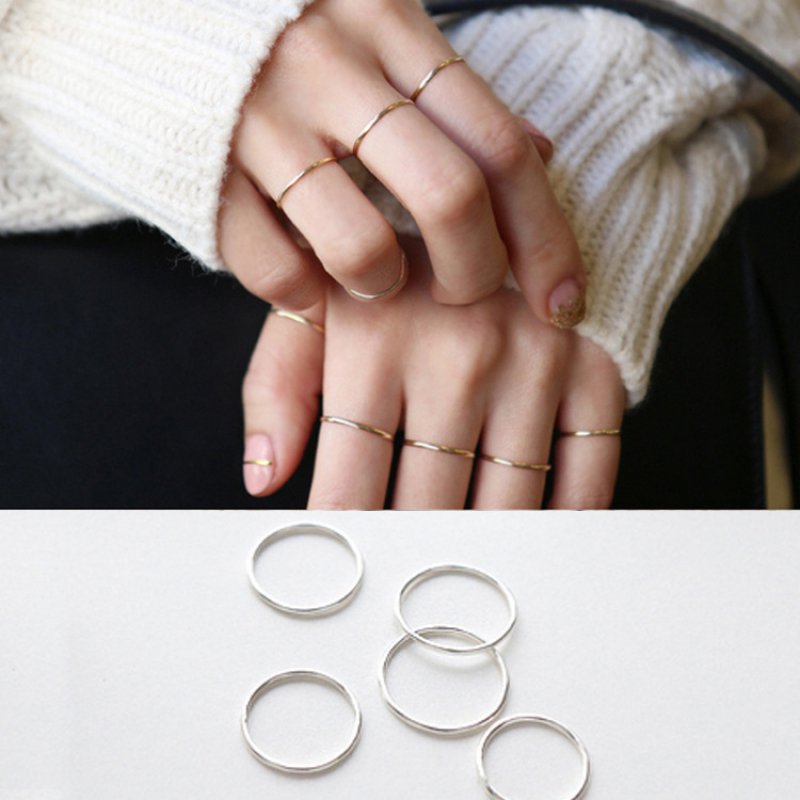 1.2 Line Ring S925 Sterling Silver Simple Glossy Simple Line Thin Ring Ring Ring