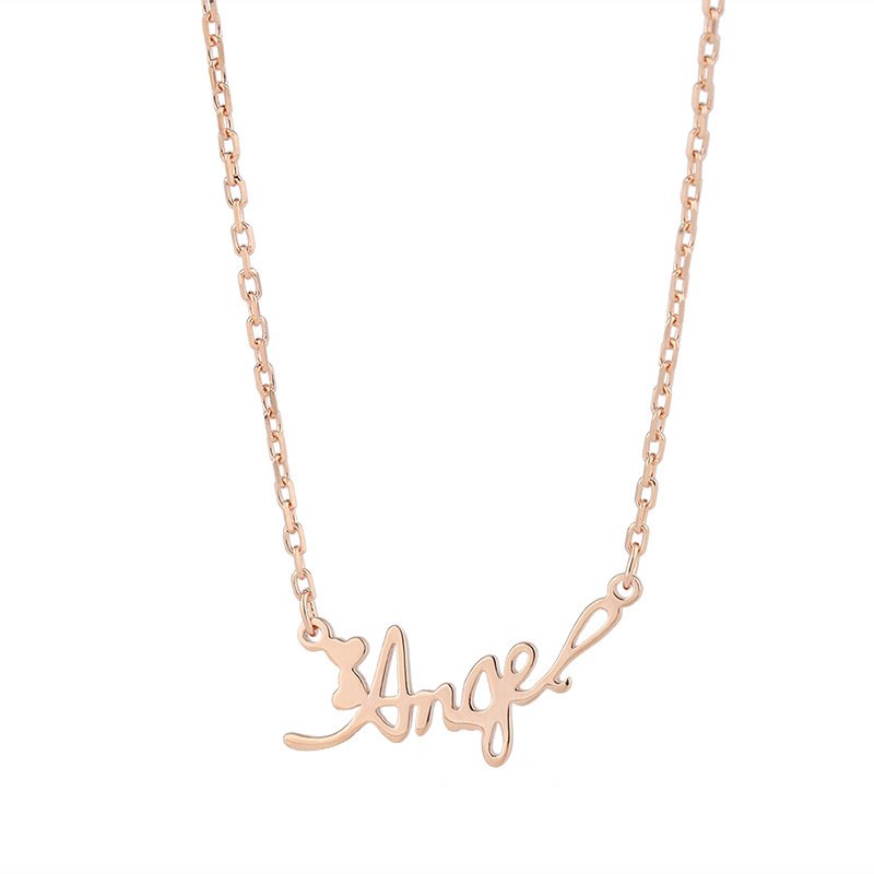 Autumn and winter 999 sterling silver English alphabet necklace female tide simple and creative sweater chain necklace