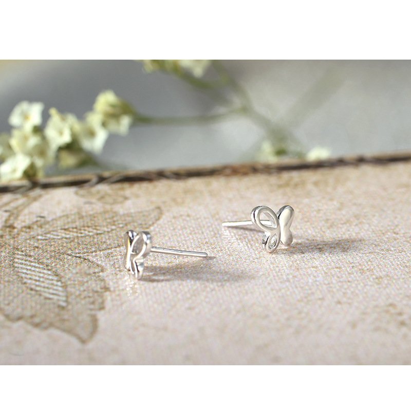 Fashion ear jewelry cute petite animals glossy butterfly earrings silver needles