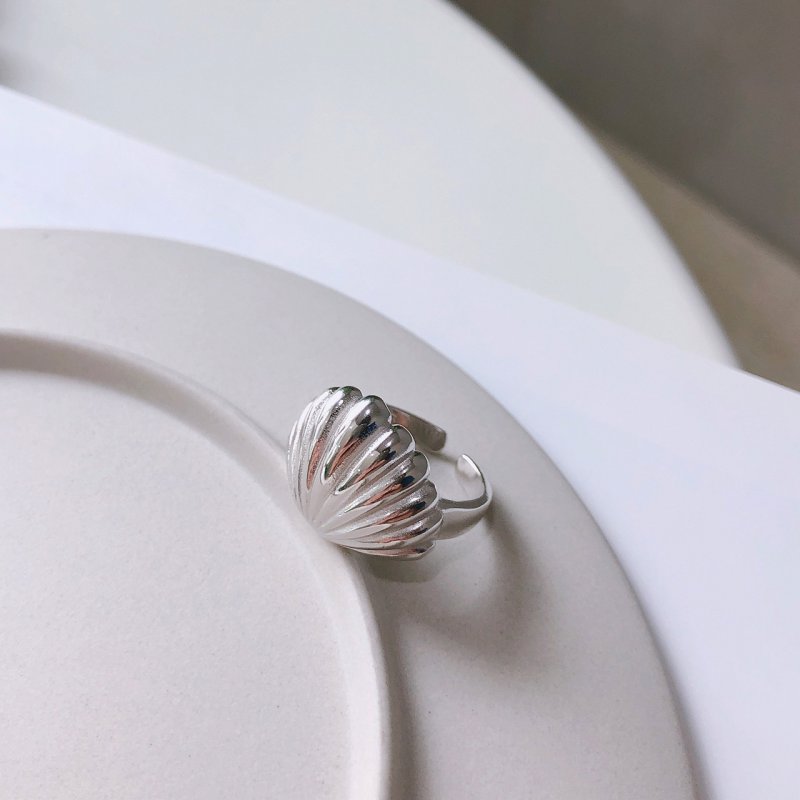 MC Wind Minimalist Net Red 925 Sterling Silver Shell Ring Ring Index Finger