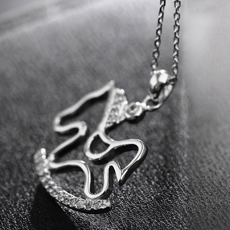 925 wooden horse creative silver pendant, clavicle silver necklace, platinum pendant purchase