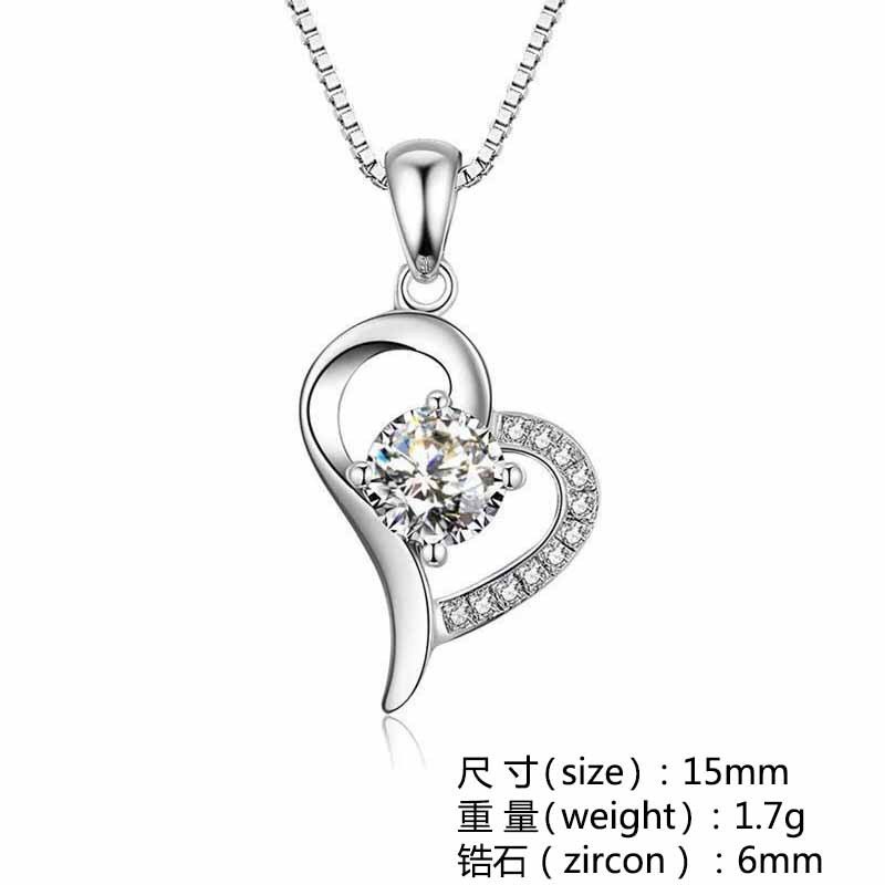 925 silver love pendant women's heart-shaped pendant eight hearts and eight arrows diamond necklace jewelry jewelry