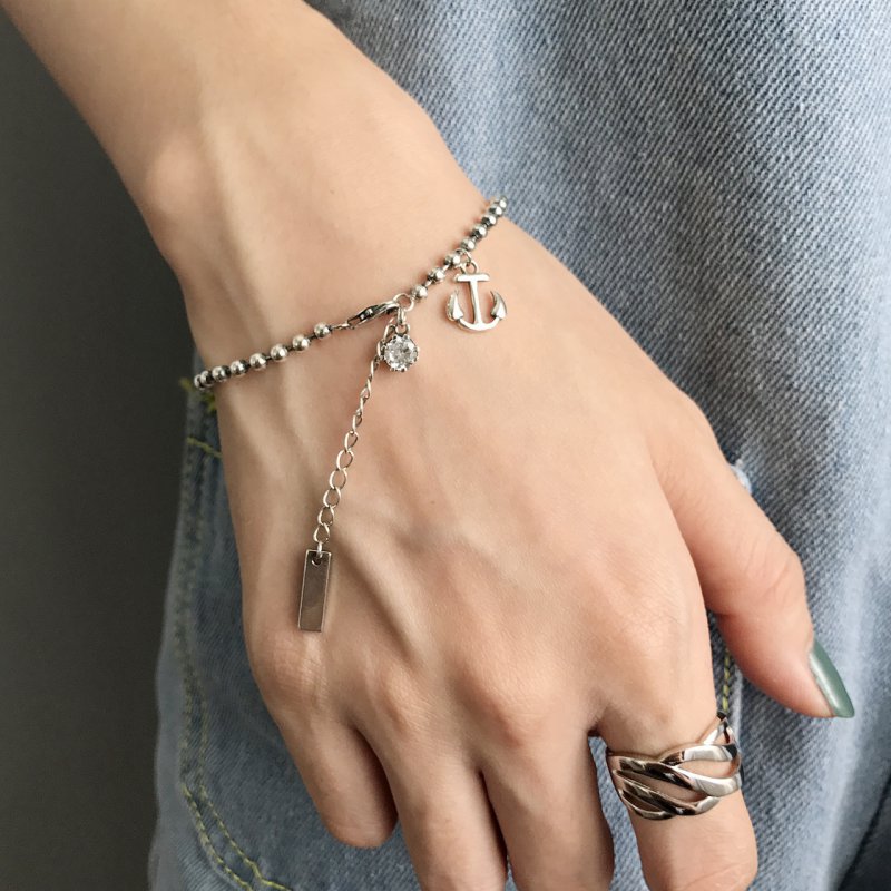 ministudio fashion trend S925 sterling silver Lilian's bracelet/anchor bracelet