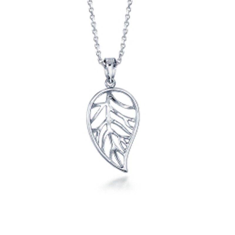 New personality feather pendant necklace girls personality small fresh leaf-shaped silver pendant