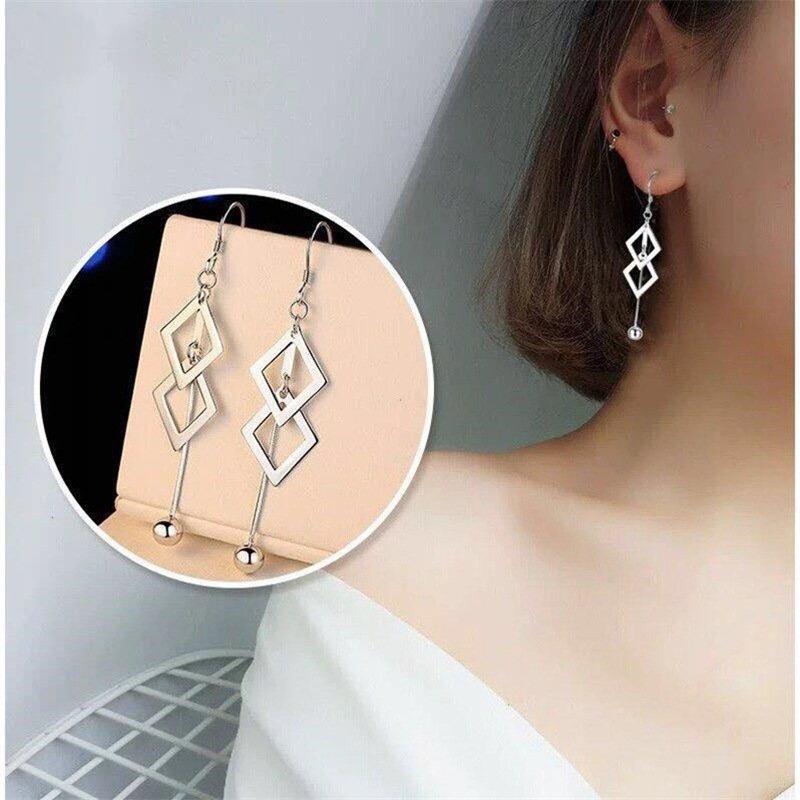 New trendy long diamond earrings women sweet temperament earrings female face thin ears jewelry direct sales